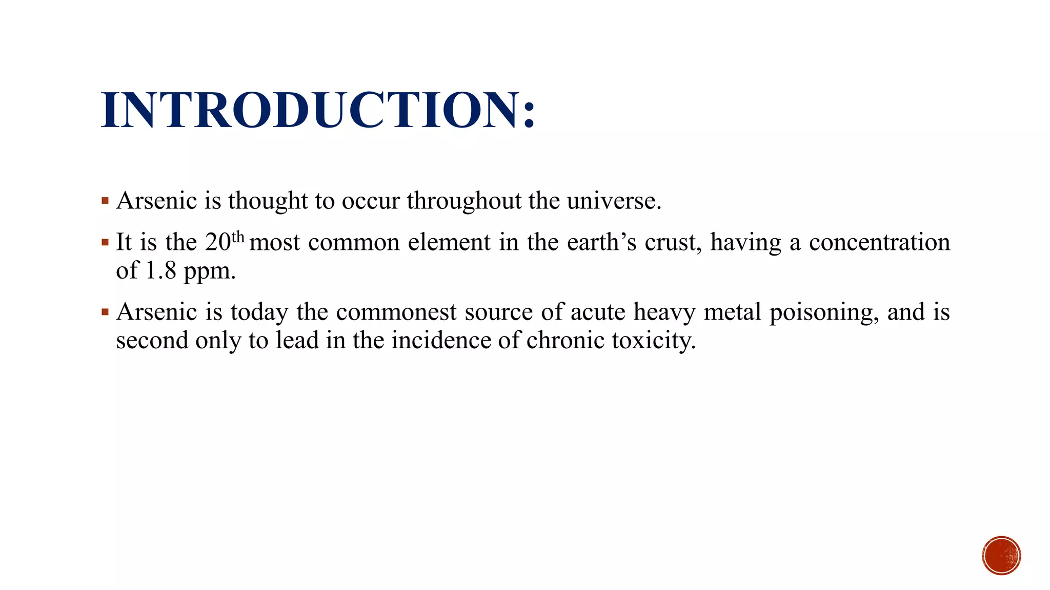 Clinical symptoms and management of Arsenic poisoning | PDF