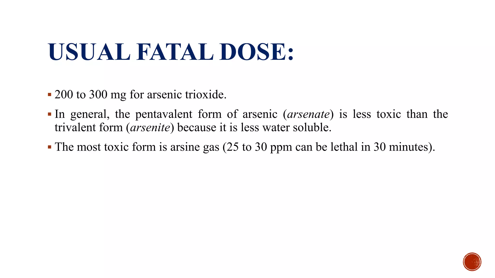 Clinical symptoms and management of Arsenic poisoning | PDF