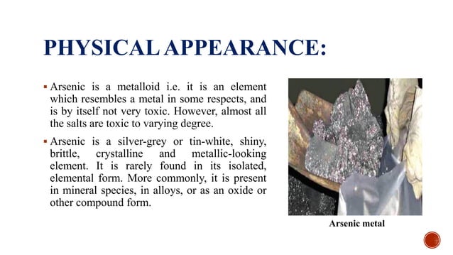 Clinical symptoms and management of Arsenic poisoning | PDF | Chemistry ...