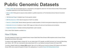 Public Genomic Datasets
 