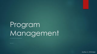 Program Management | PDF