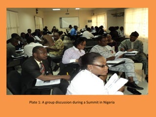 Plate 1: A group discussion during a Summit in Nigeria
 