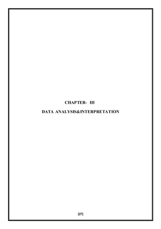 [27]
IIICHAPTER-
DATA ANALYSIS&INTERPRETATION
 