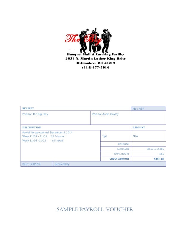 sample payroll voucher sample pay roll