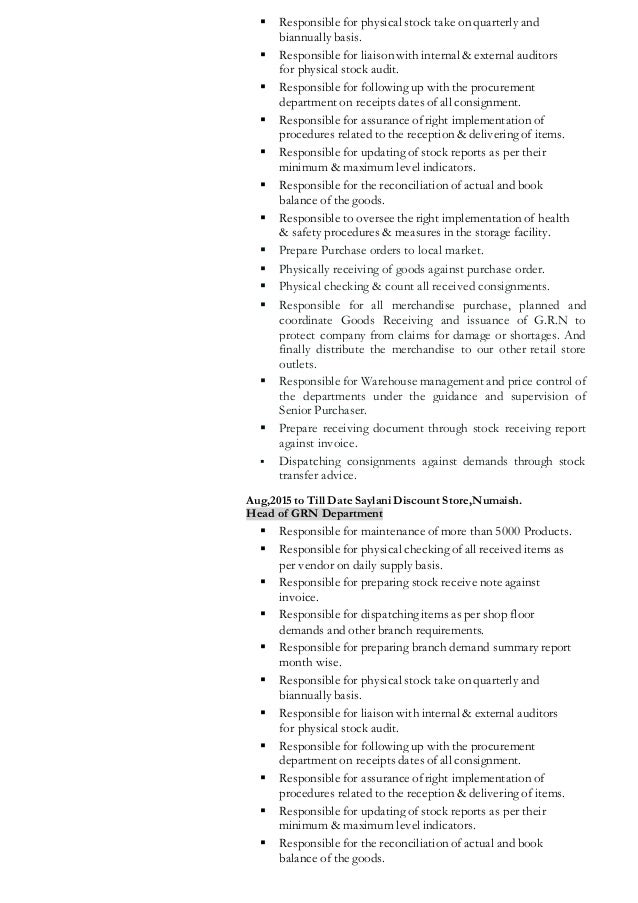 zubair resume responsible for resume