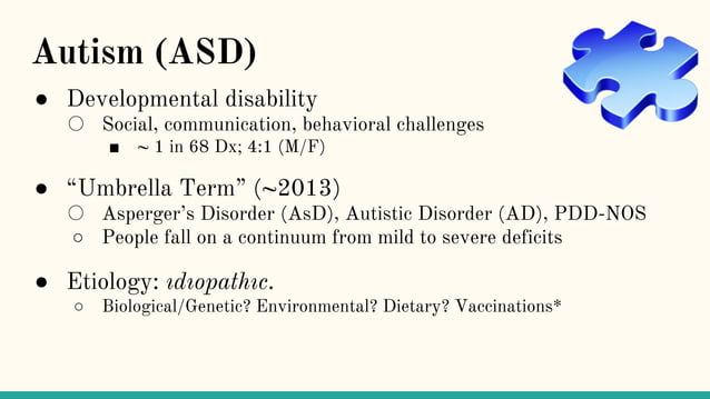 Autism Spectrum Disorder (ASD) Presentation | PDF