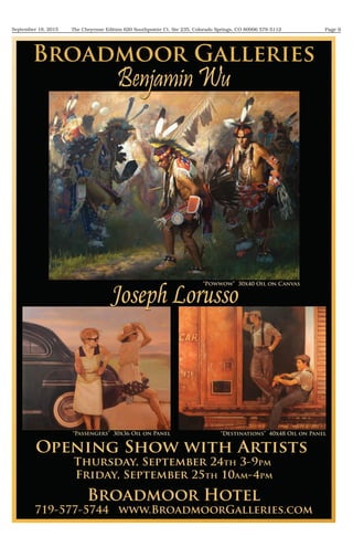 September 18, 2015 Page 9The Cheyenne Edition 620 Southpointe Ct. Ste 235, Colorado Springs, CO 80906 578-5112
 