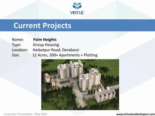 www.virtuelandevelopers.comCorporate Presentation - May 2016
Current Projects
Name: Eco Tech
Type: Independent Floors
Loca...