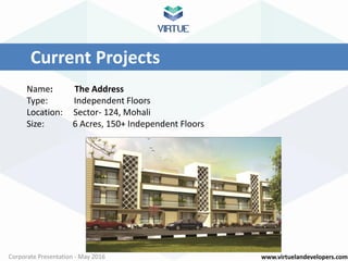 www.virtuelandevelopers.comCorporate Presentation - May 2016
Upcoming Projects
Name: Aero Space
Type: Commercial
Location:...