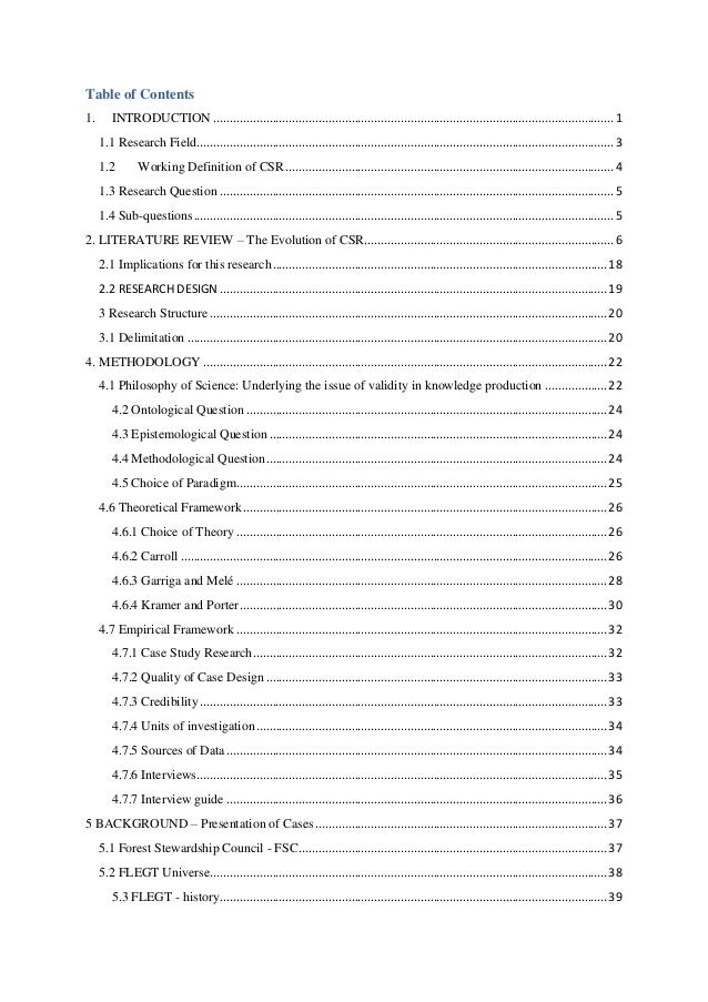 Master thesis csr