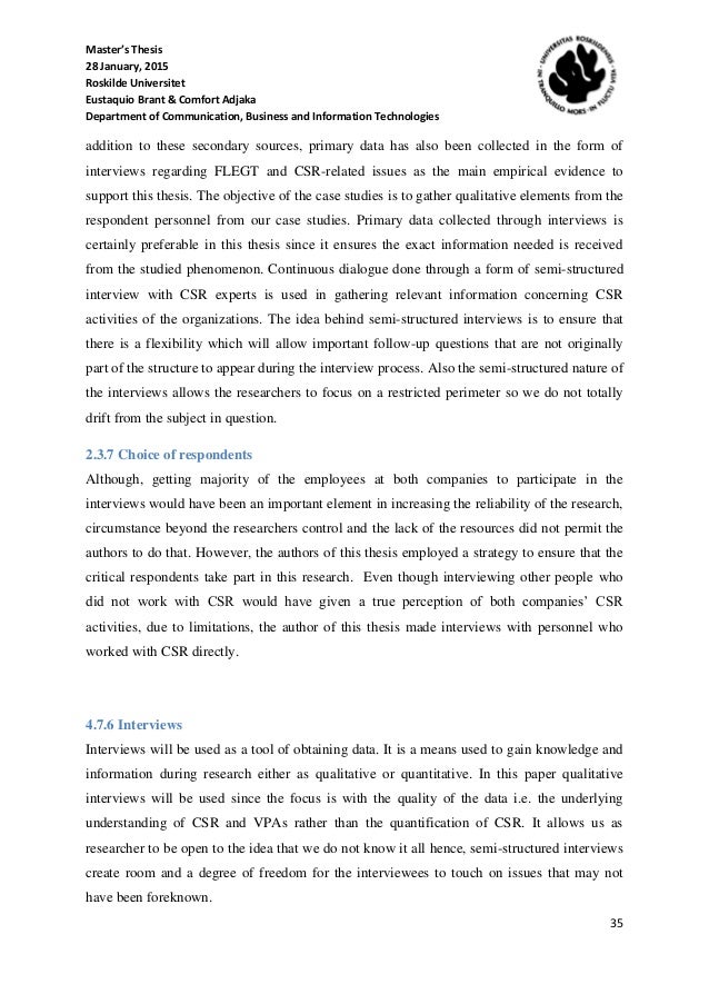 Master thesis csr