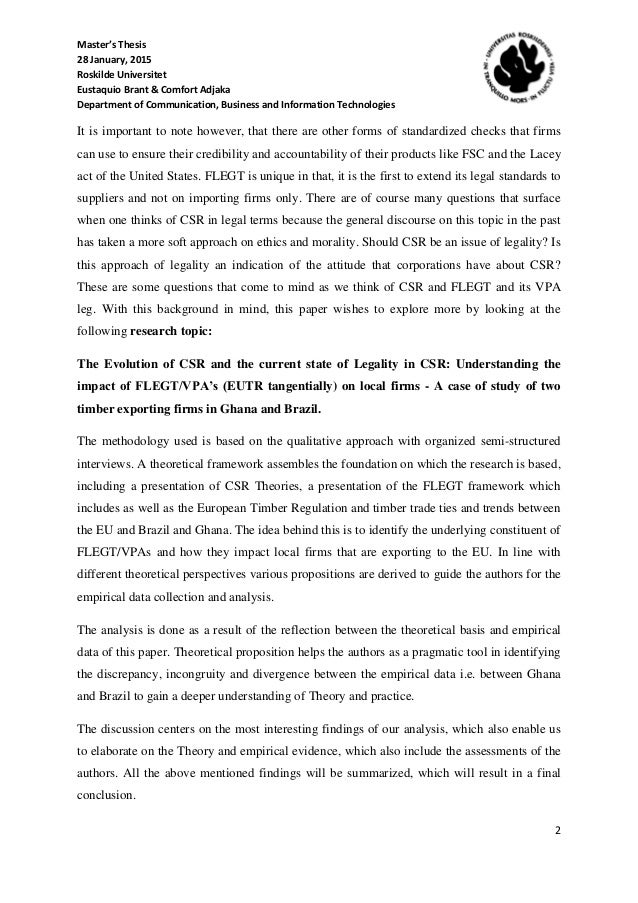 Master thesis csr