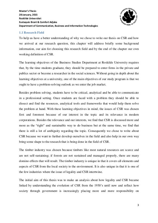 Phd thesis on csr