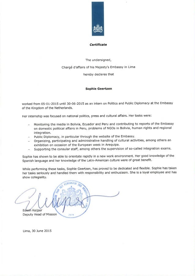 getuigschrift Sophie Geertzen ENGELS