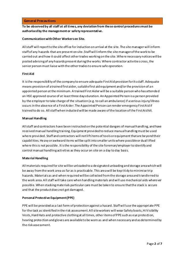 Grounds Maintenance Method Statement