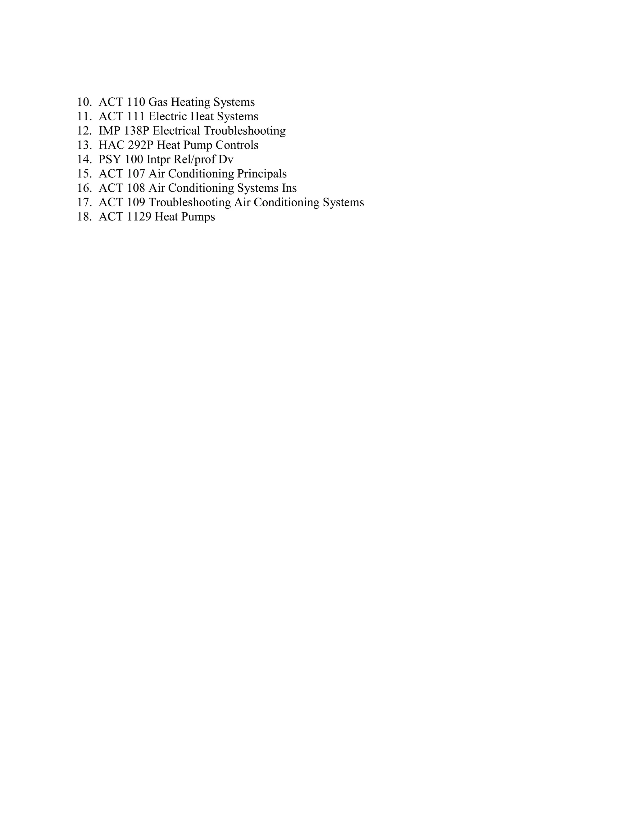 HVAC Training and Certifications List PDF Free Download