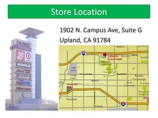 Store Location
1902 N. Campus Ave, Suite G
Upland, CA 91784
 