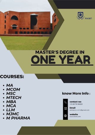 MASTER DEGREE IN ONE YEAR | DISTANCE LEARNING
