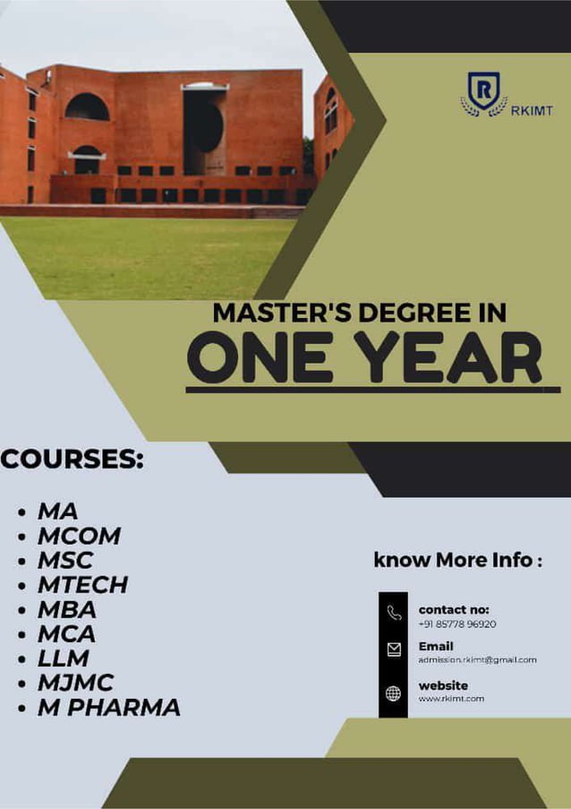 MASTER DEGREE IN ONE YEAR | DISTANCE LEARNING | PDF