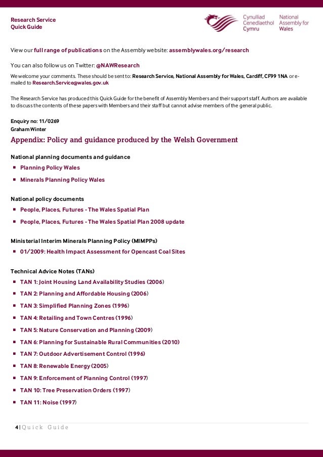 The Planning Series 1 National Planning Policy in Wales