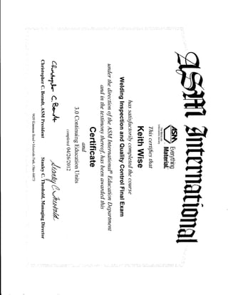 KJ's ASM Certificate