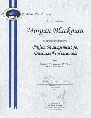 P.M certificate