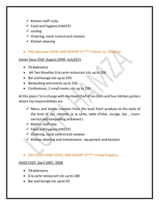 lotfi hamza cv | DOCX | Dining Out | Food & Drink