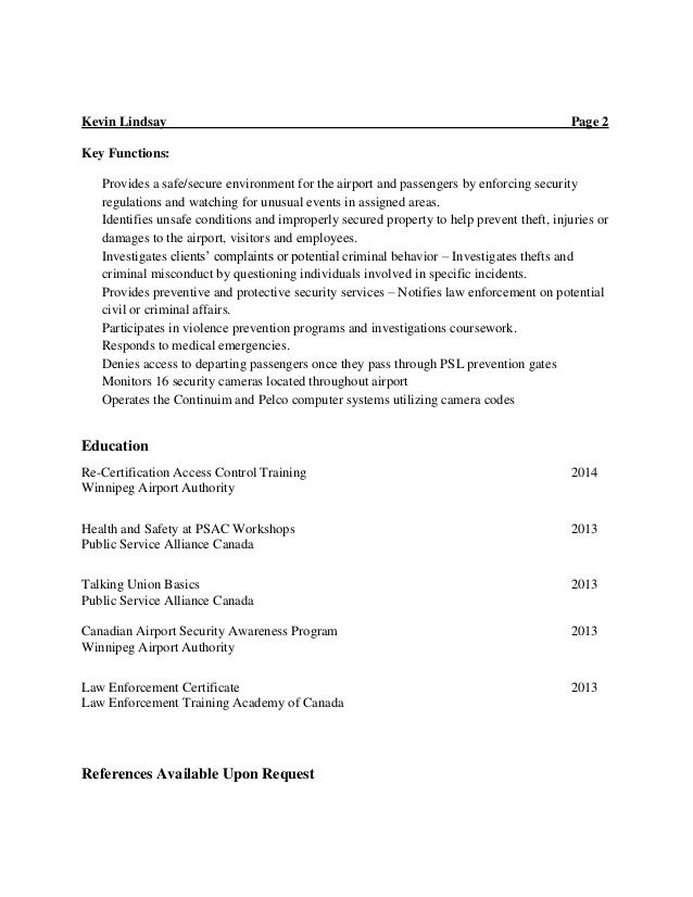 resumes for security guards