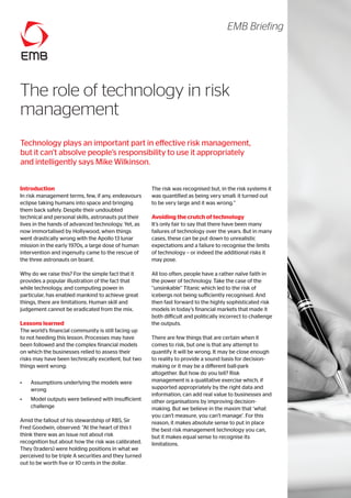 EMB Briefings_technology_risk management final | PDF