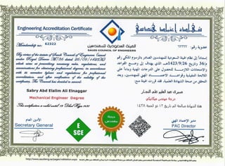 Saudi Council of Engineers Member #62322