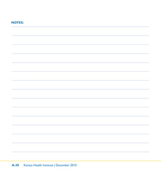 A-30 Kansas Health Institute | December 2010
NOTES:
 