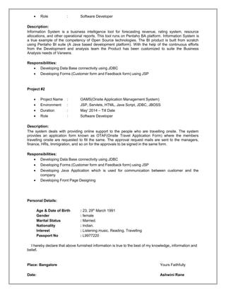 Ashwin Rane ASHWINI RANE RESUME | DOC