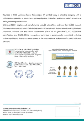 Solar Home UPS Catalogue