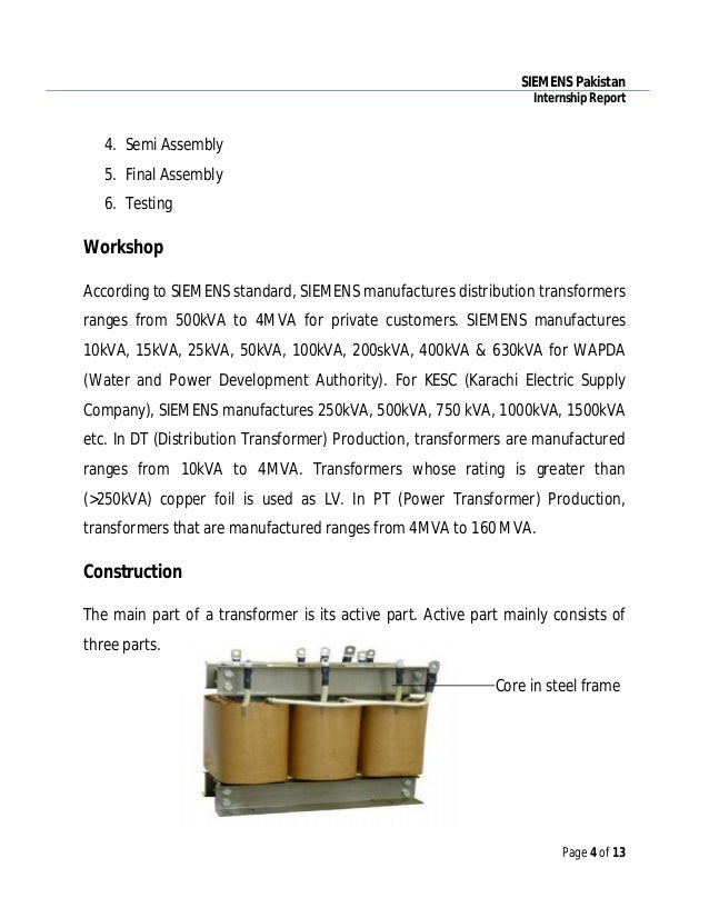 Transformer reportSiemens