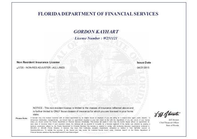 license Florida Life and Health