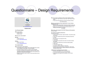 Questionnaire – Design Requirements
 