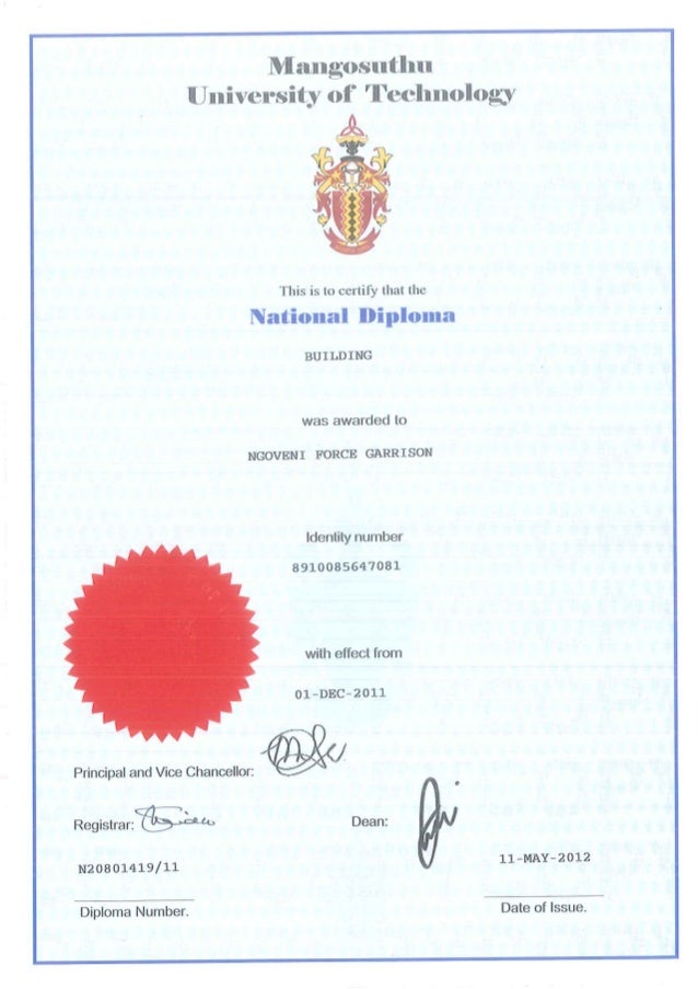 Ngoveni FG Diploma & Academic Records