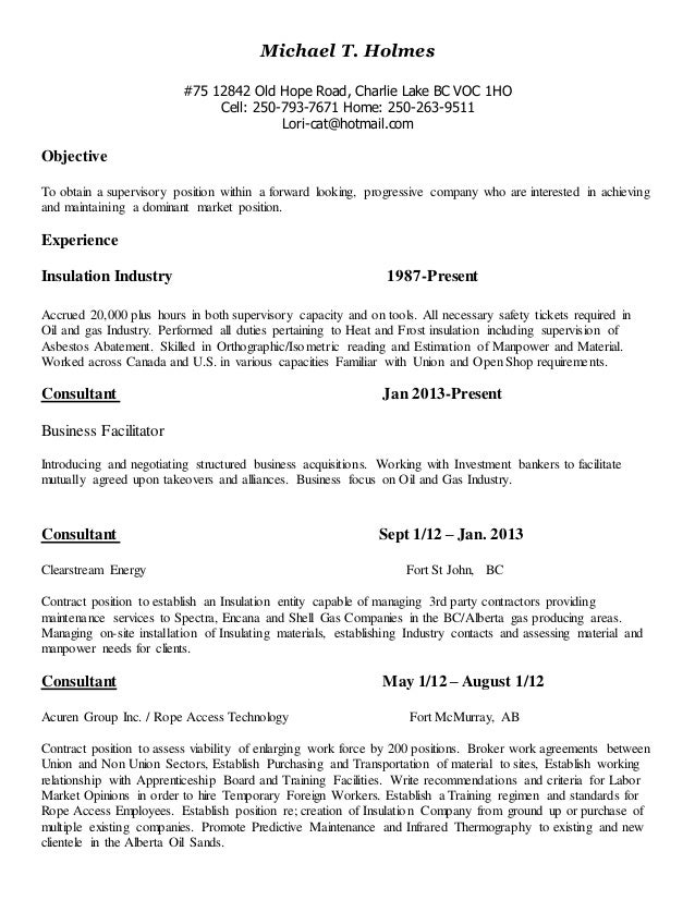 mike resume insulation may 2014 1 638
