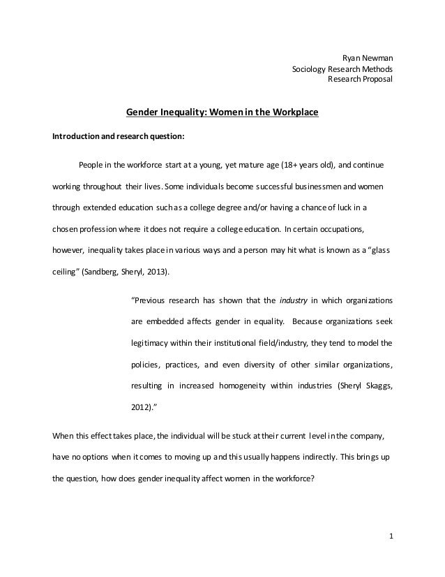 Gender inequality research proposal