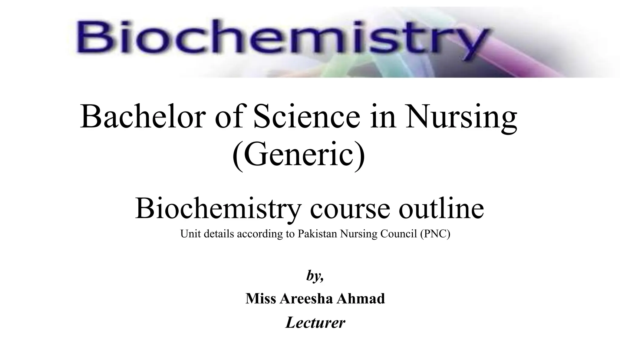 GBSN Biochemistry course outline PPT