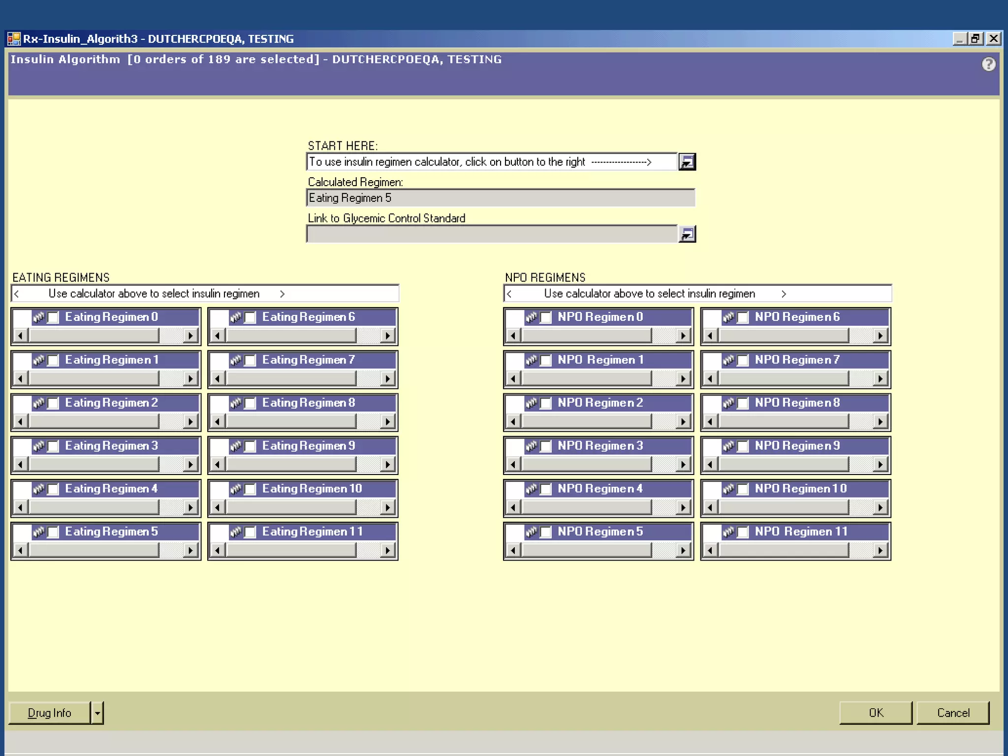 Inpatient insulin orderset