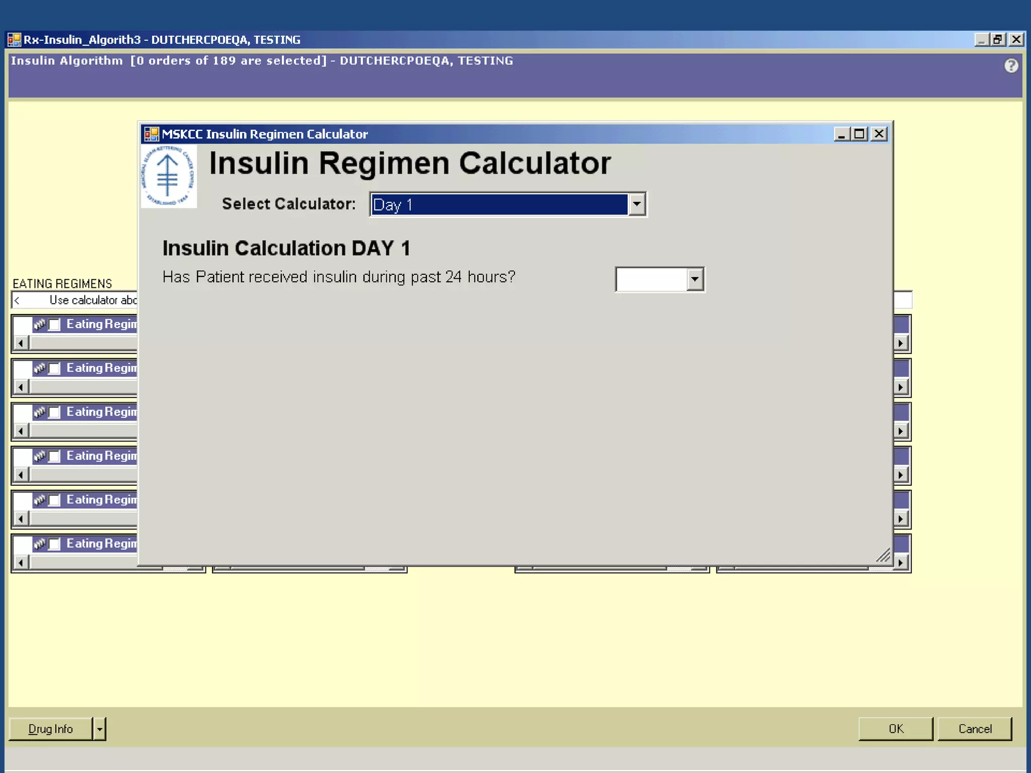 Inpatient insulin orderset