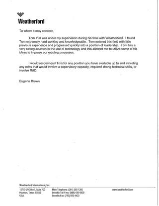 Letter of Recommendation from Gene Brown