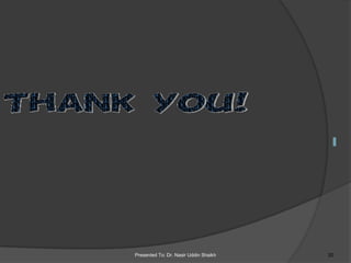 Presented To: Dr. Nasir Uddin Shaikh 20
 