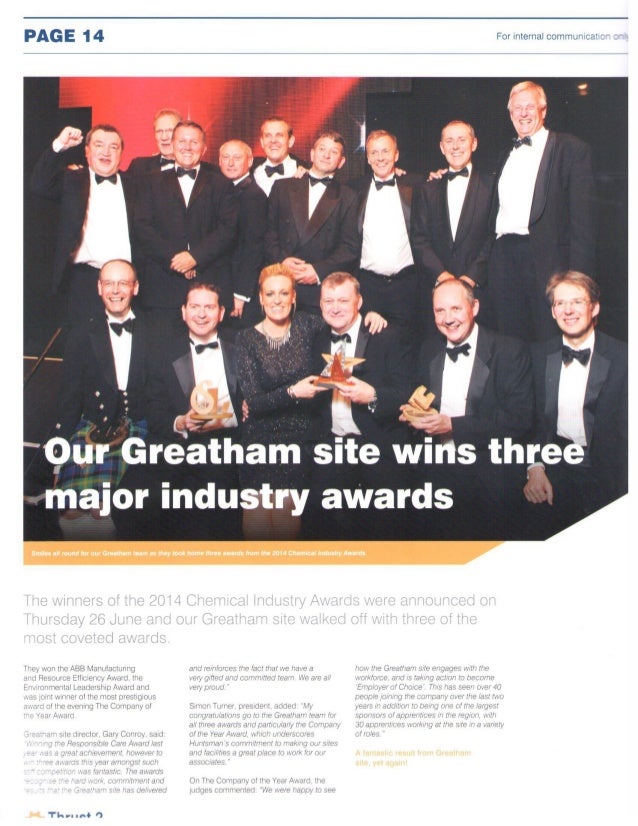 Chemical Industry Awards 2014