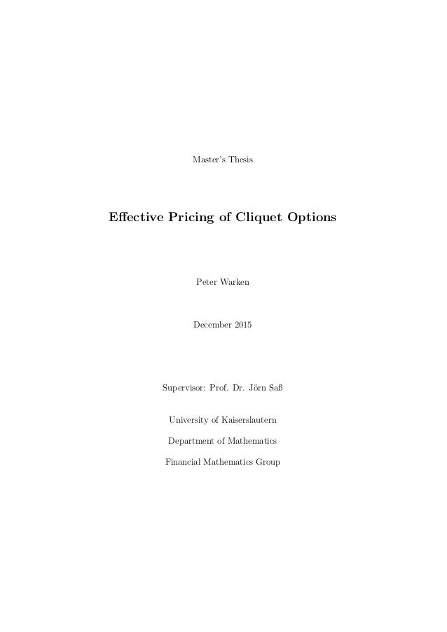 Statistics masters thesis