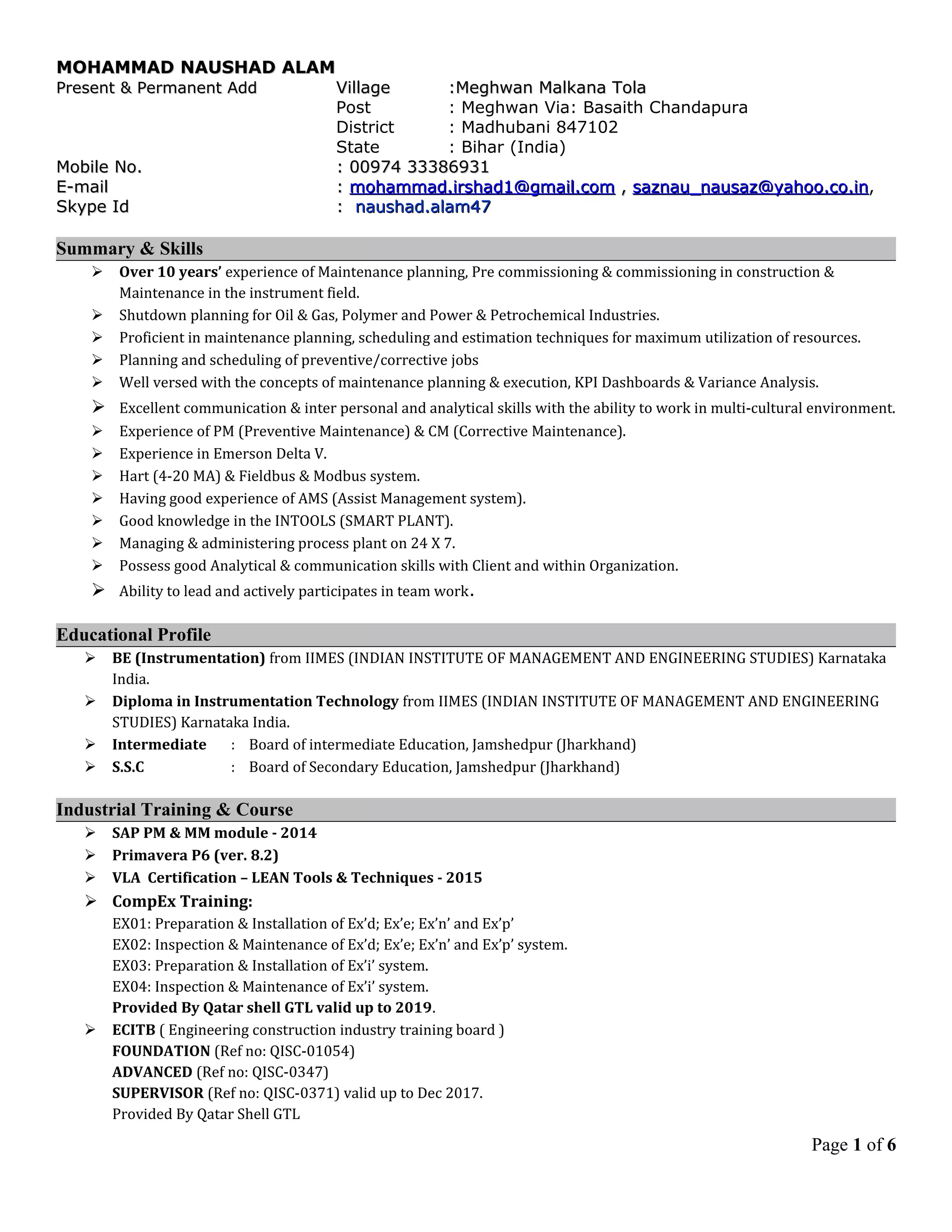 MOHAMMAD Updated CV | DOC