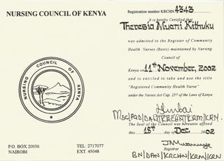 National Council of Kenya Cert.