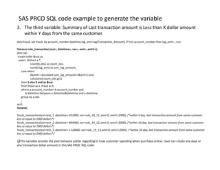 Variables Creation using SAS on Longitudinal Data for Fraud Models ...