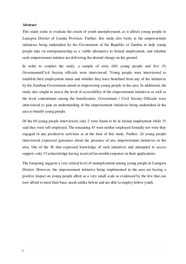 Help on dissertation youth unemployment